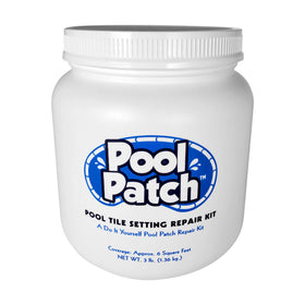 Pool Patch gray tile adhesive kit packaging for DIY pool repairs