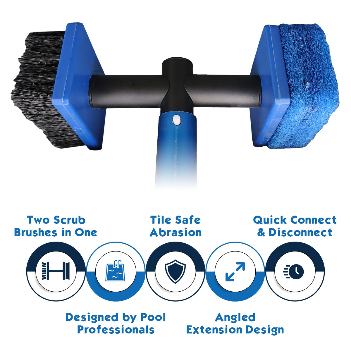 Pool Patch scratch-safe bristles won't damage tile surfaces during scrubbing.