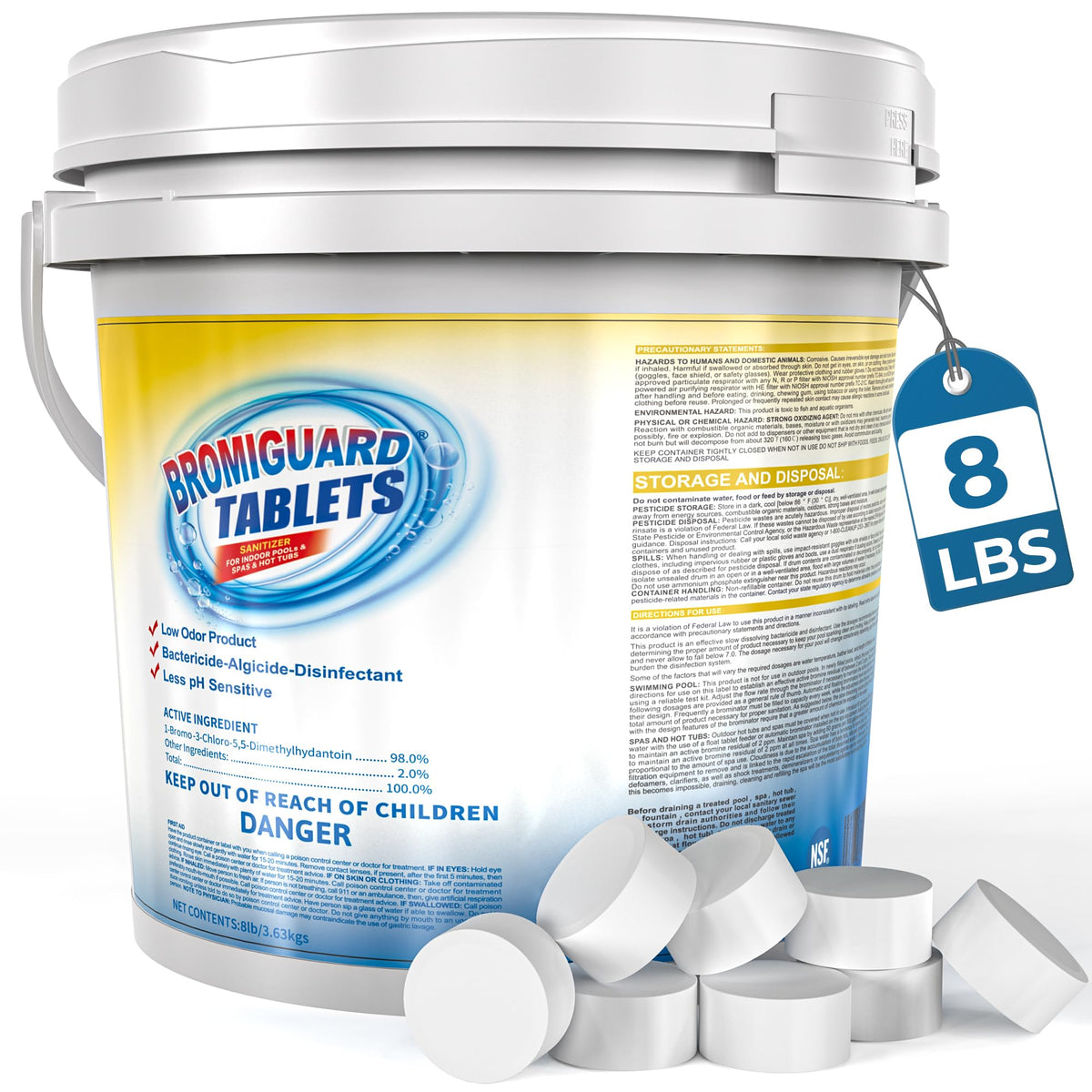 POOLACC bromine tablets in 8 lb pack for spa sanitization and easy maintenance