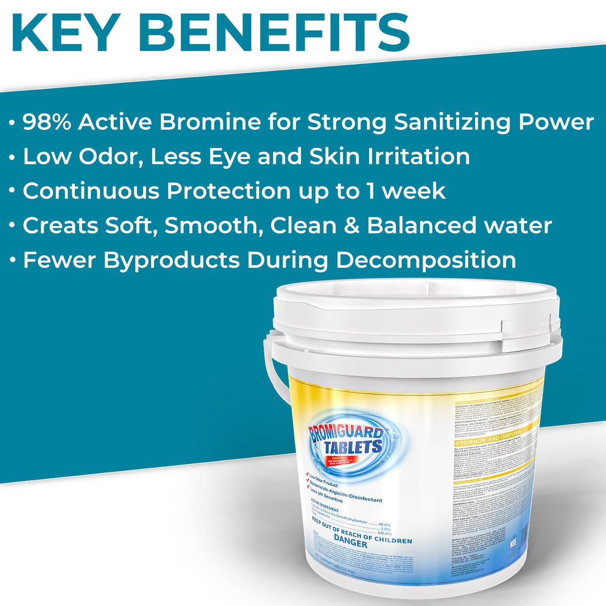 POOLACC bromine tablets dissolve slowly for longer spa treatment intervals