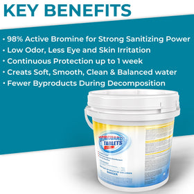 POOLACC bromine tablets dissolve slowly for longer spa treatment intervals