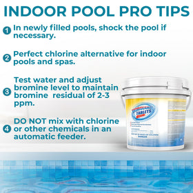 POOLACC bromine tablets used with a floater dispenser for simple dosing