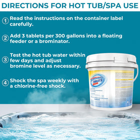 POOLACC bromine tablets create a softer water feel for relaxing spa sessions