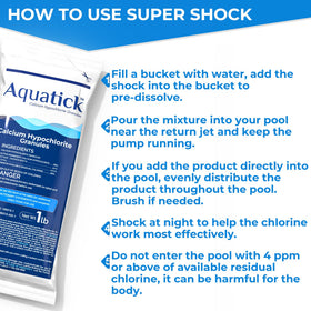 POOLACC Pool water appears crystal-clear after shock treatment.