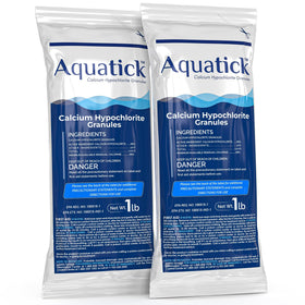 POOLACC Pro-Grade Chlorine Shock 1lb bag front view for quick pool sanitation.