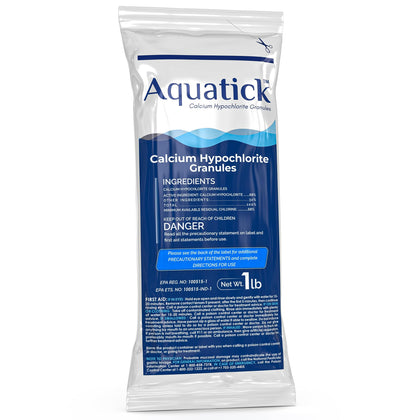 POOLACC Pro-Grade Chlorine Shock 1lb pack front showing quick pool sanitization.