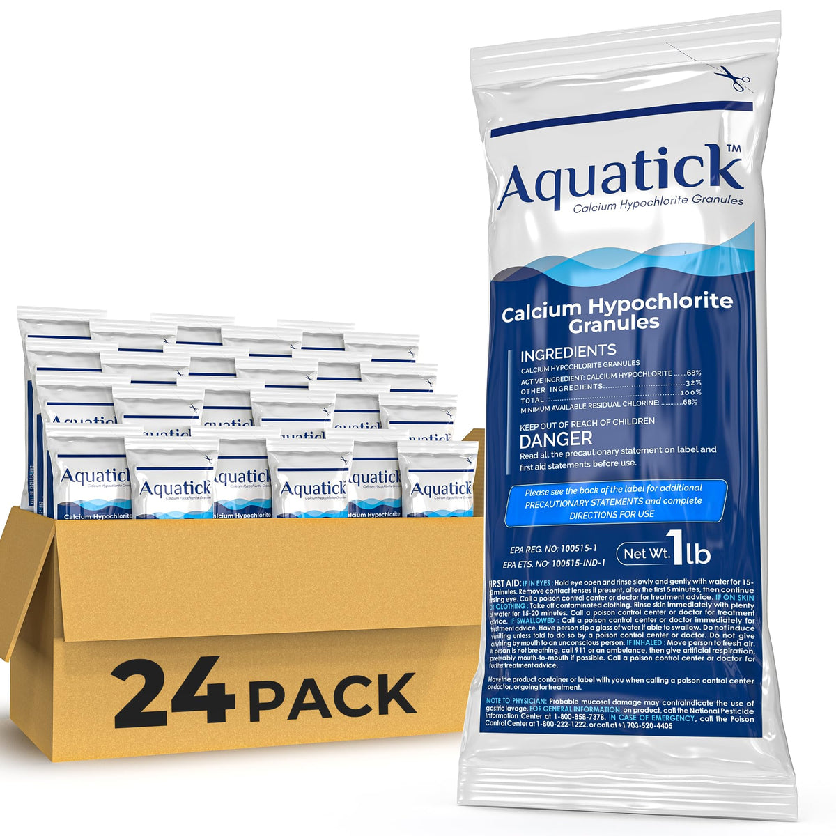 PoolAcc Pro-Grade Chlorine Shock bag 1lb for easy dosing.