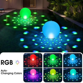 PoolBliss color changing LED glow ball enhances mood lighting for pool parties.