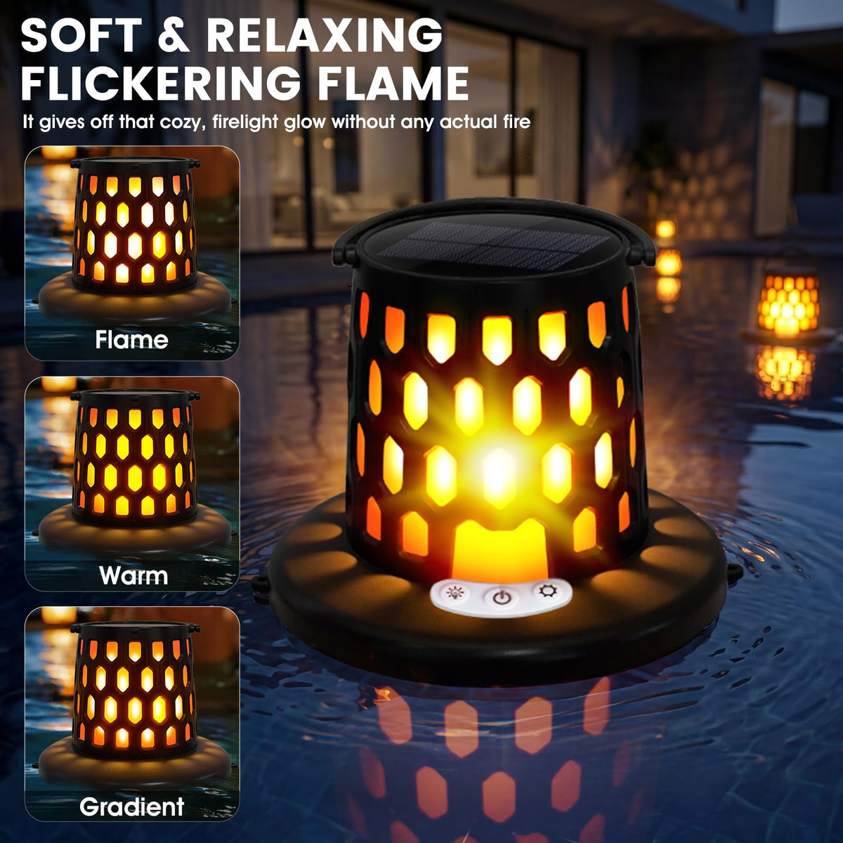 PoolBliss eight lighting modes offer versatile mood options for pools and ponds.