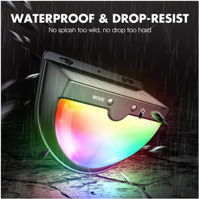 PoolBliss solar panel charges by day for extended night illumination.