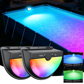 PoolBliss solar pool light with 10 modes for vibrant night swimming.
