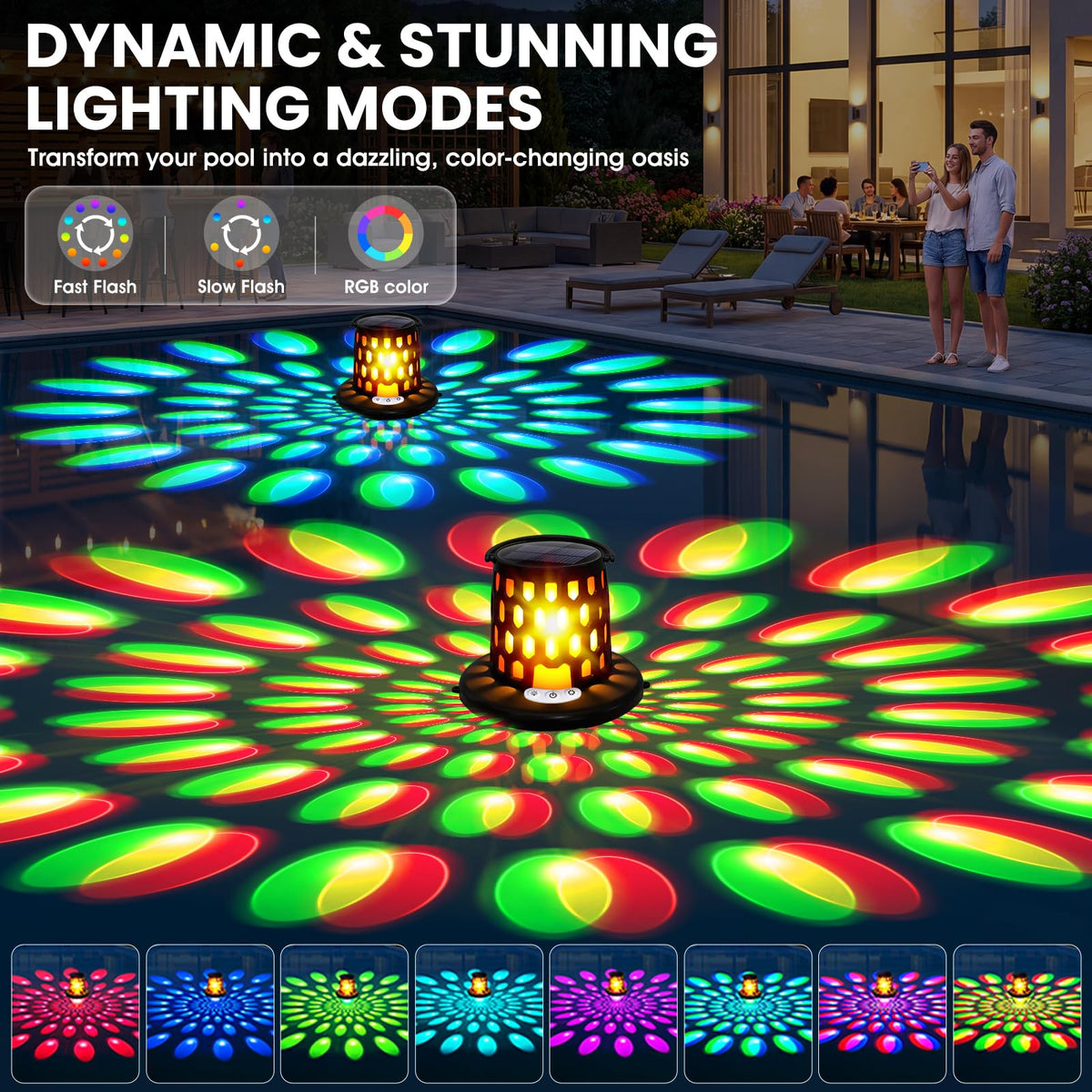 PoolBliss upper flame cylinder glow delivers warm torch-like ambience.