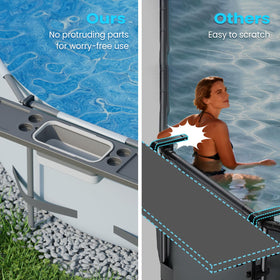 POOLCOMFT large-capacity table holds drinks and essentials