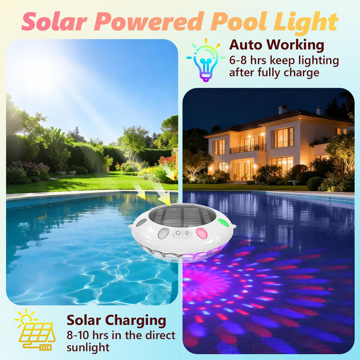 Pooldecor RGB color-changing float creates dynamic water lighting for parties