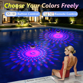 Pooldecor solar-powered floating lights require no wiring and auto-on in darkness.