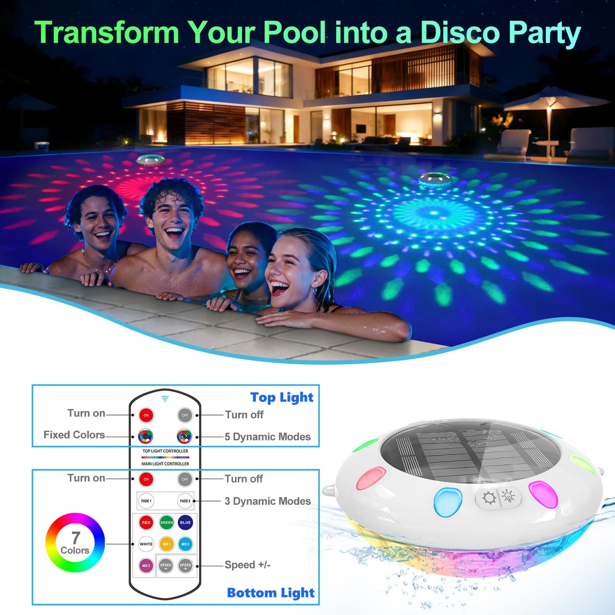 Pooldecor solar-charged pool light provides cordless operation