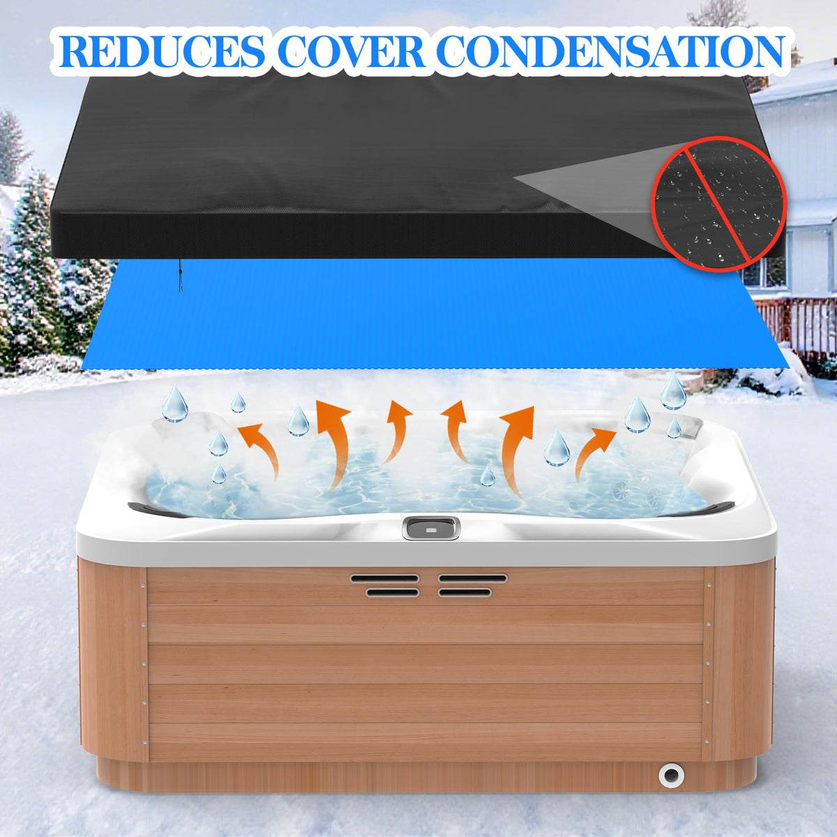 Poolergetic spa cover lightweight-durable design supports everyday use.