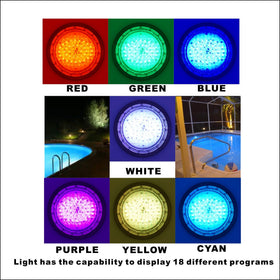 Poolexa Bluetooth-controlled pool light for iOS and Android with adjustable colors.