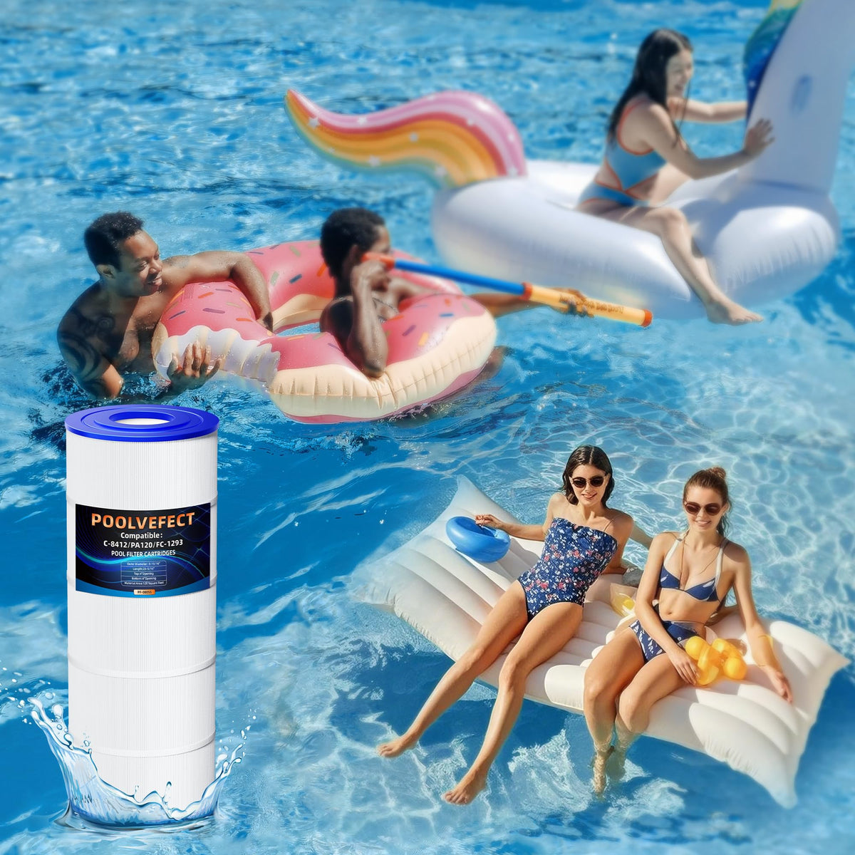 POOLVEFECT water-clear preview implies potential for crystal pool water.
