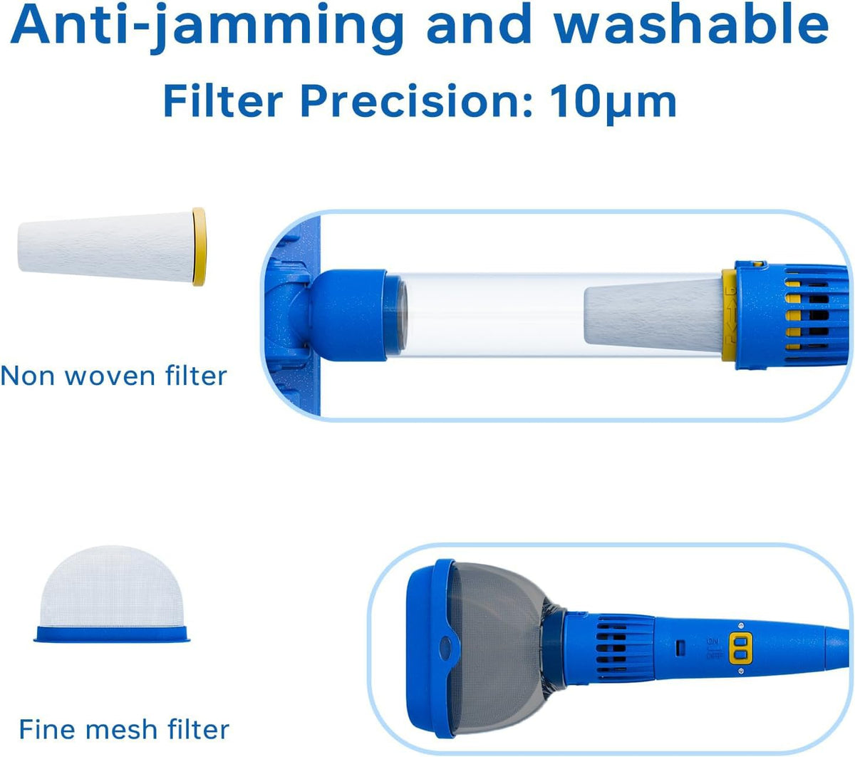 PoolGuard cordless vacuum delivering up to 60 minutes of runtime on a single charge.