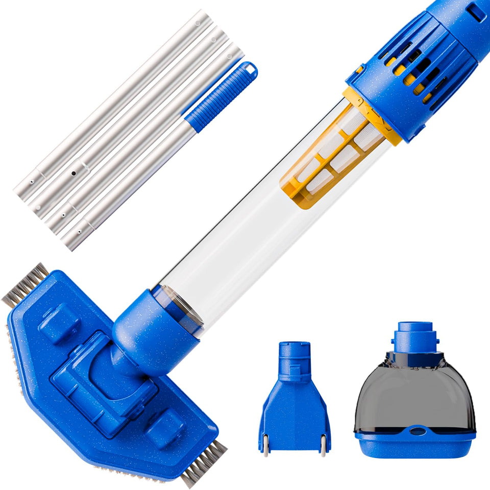 PoolGuard cordless vacuum in handheld operation for quick pool spot cleaning.
