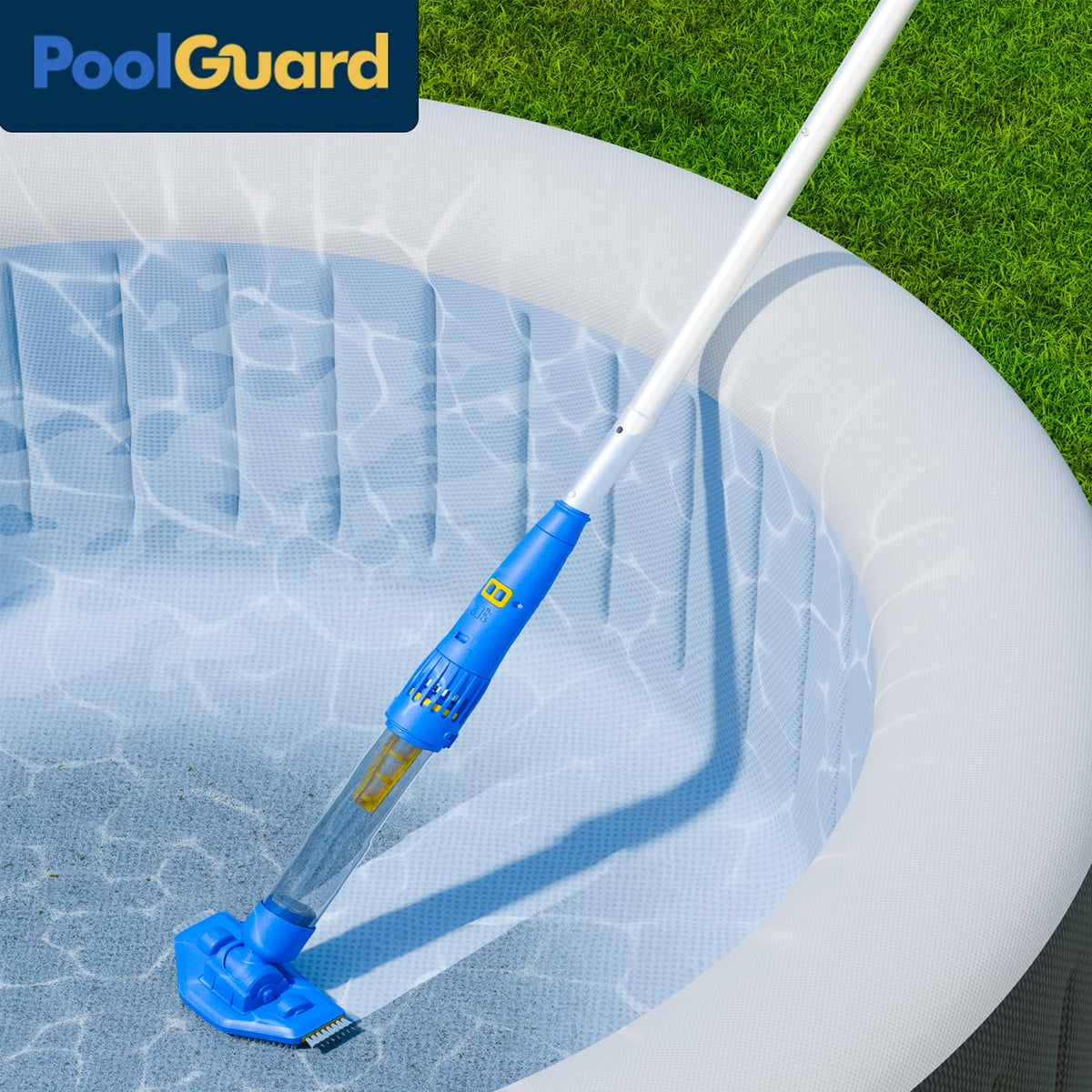 PoolGuard cordless vacuum is compact and lightweight for easy portability and storage.