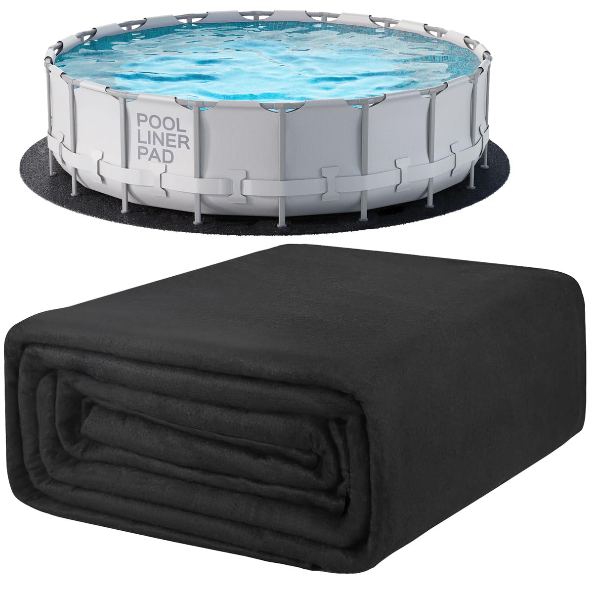 POOLHACKER 18ft pool liner pad overview highlights durable padding for above-ground pools
