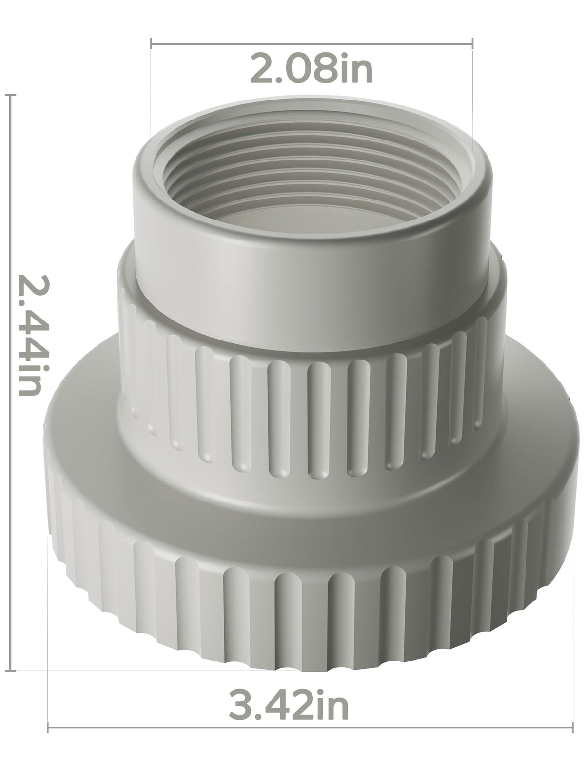 POOLHACKER pool fountain adapter for Intex — installation steps diagram for simple fitting.