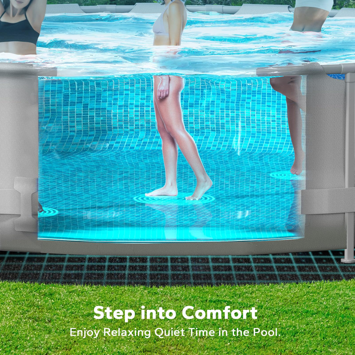 POOLHACKER pre-measured fit guide demonstrates seamless 1ft extra length for precise fit