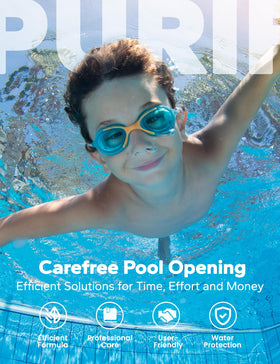 PoolHacker Winter Kit blue water clarity demonstration in pool