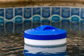 Poolmaster buoyant dispenser stays afloat, delivering consistent chlorine distribution.