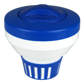 Poolmaster floating chlorine dispenser maintains balanced pool water with a steady release.