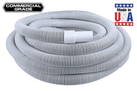 Poolmaster heavy-duty spiral-wound hose resists crushing and UV exposure for lasting pool cleaning.