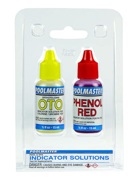 Replacement indicator solution bottles for spa and pool pH checks with Poolmaster.