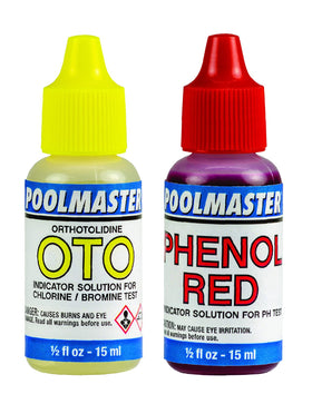 Front view of Poolmaster testing kit used for quick water chemistry checks.
