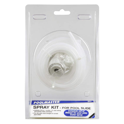 Poolmaster spray kit slide assembly directs even water spray along the slide.