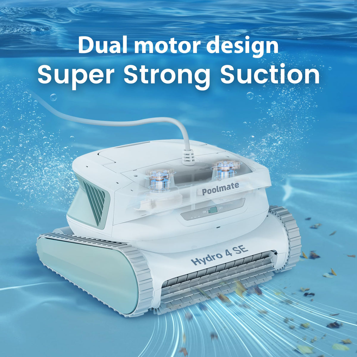 Poolmate Hydro 4 SE cleans walls and waterline for a refreshed pool.