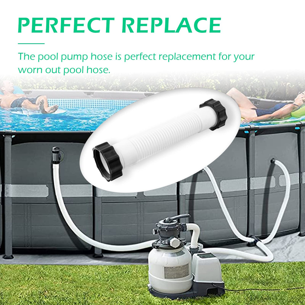 Pooloop 11763 replacement hose in use on a pool system