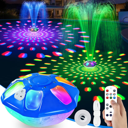 PoolPop 9000mAh fountain jet spray powering a lively pool display.