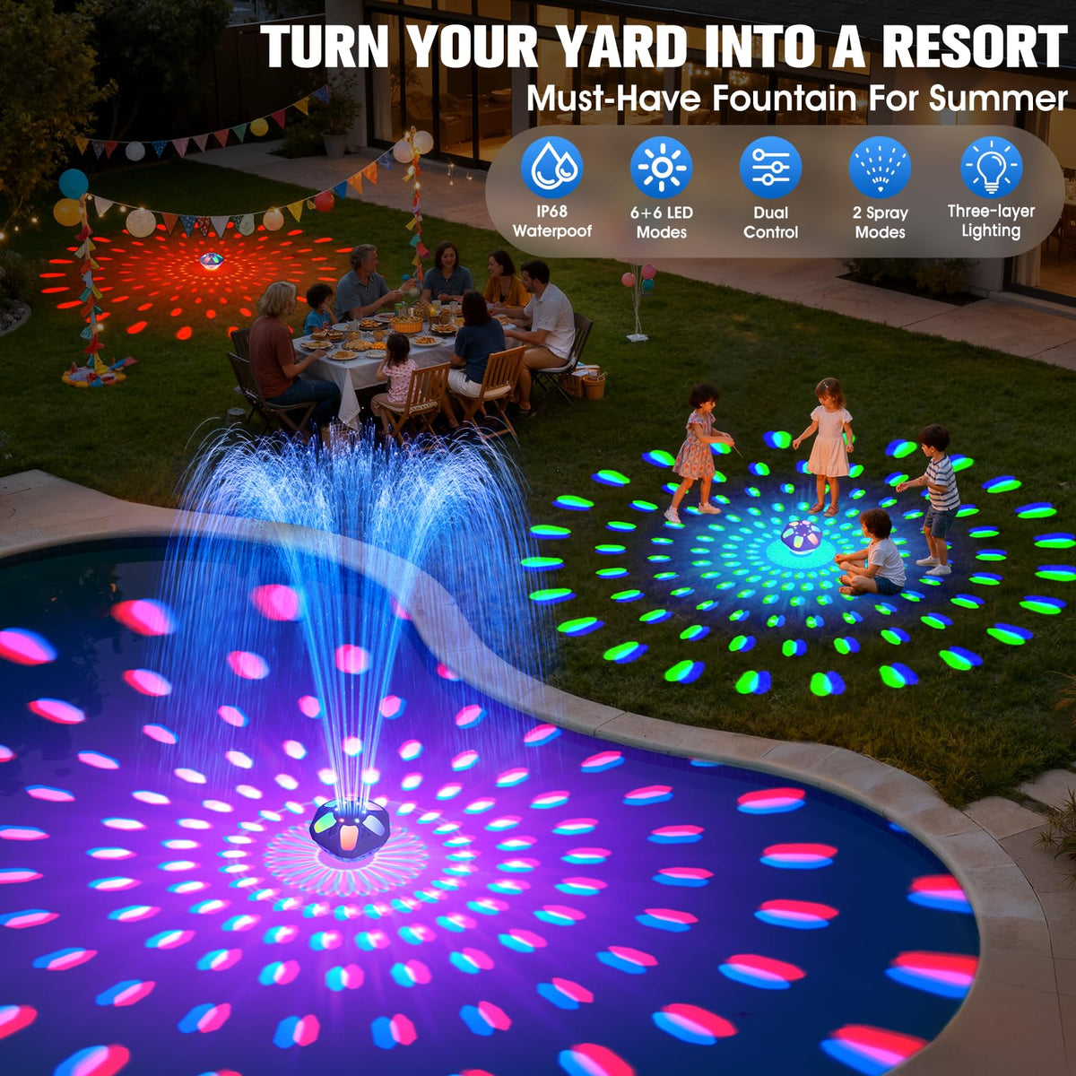 Dual filtration helps keep pool water clear.