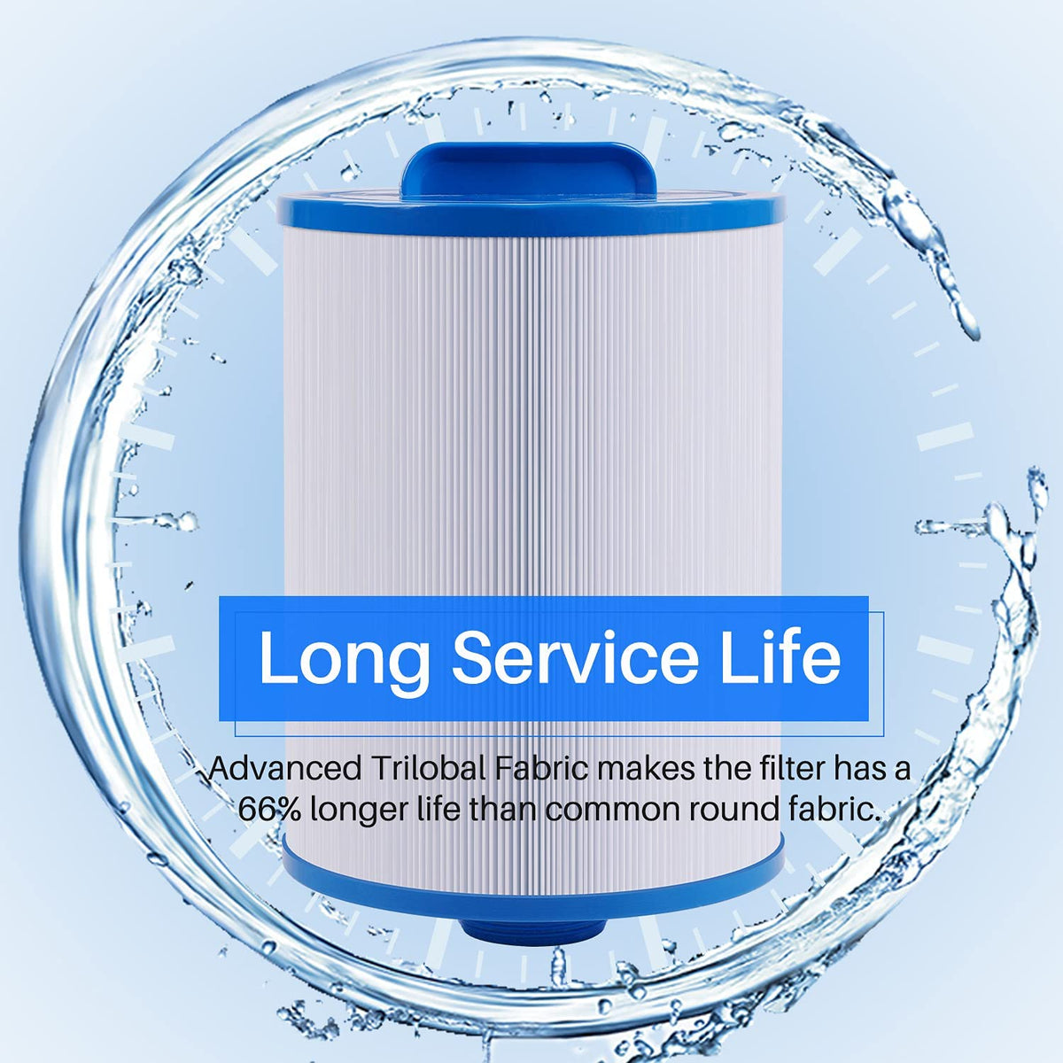 50-micron filtration layer on POOLPURE filter capturing fine particles