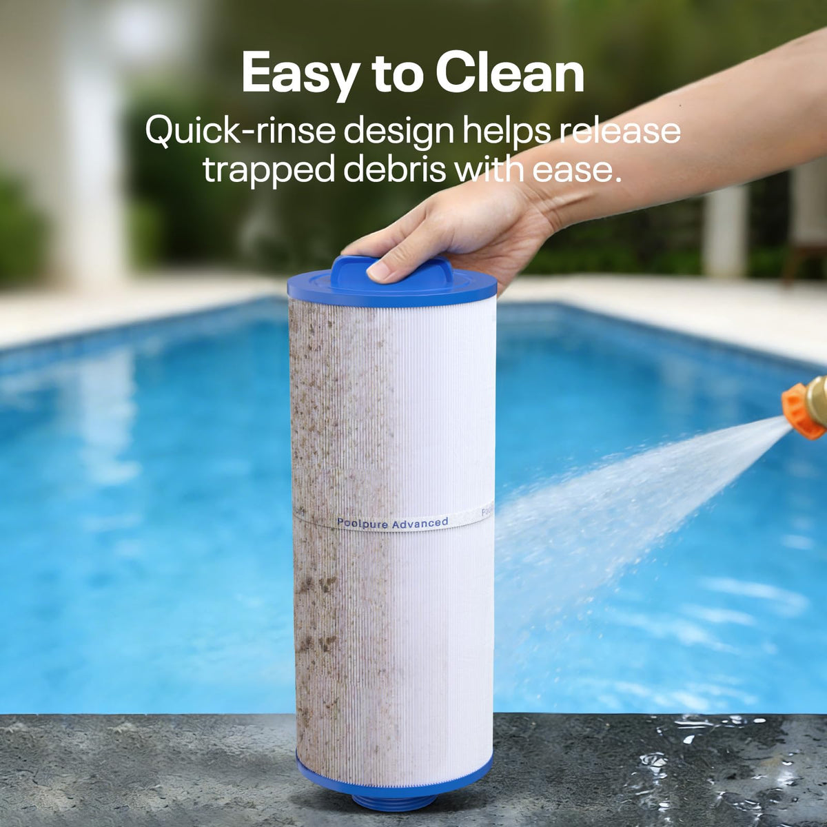 POOLPURE 5CH-352 dirt-locking fabric captures debris