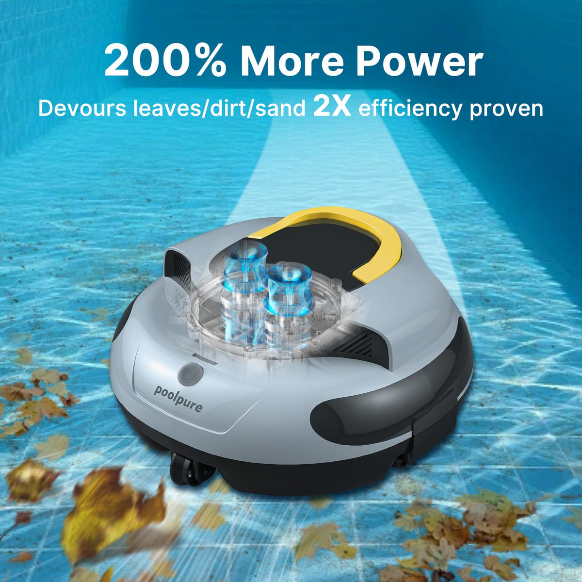 PoolPure Aquaguard SE II battery bay highlights 5000mAh capacity for extended cleaning sessions.