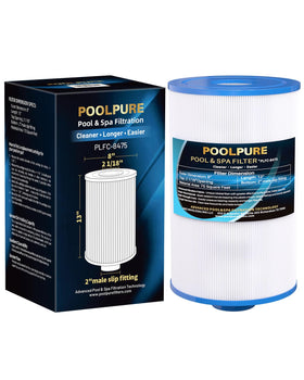 POOLPURE C-8475 spa filter front view for a reliable hot tub replacement.