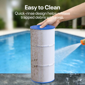 POOLPURE Dirt-Locking technology traps more debris for clear water.