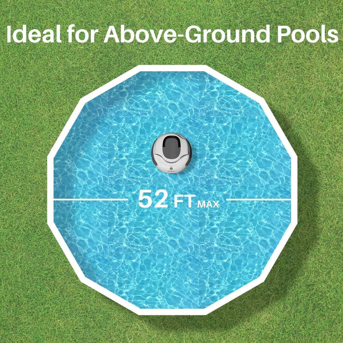 PoolPure dual 30W motors deliver powerful scrubbing for deep-cleaned surfaces