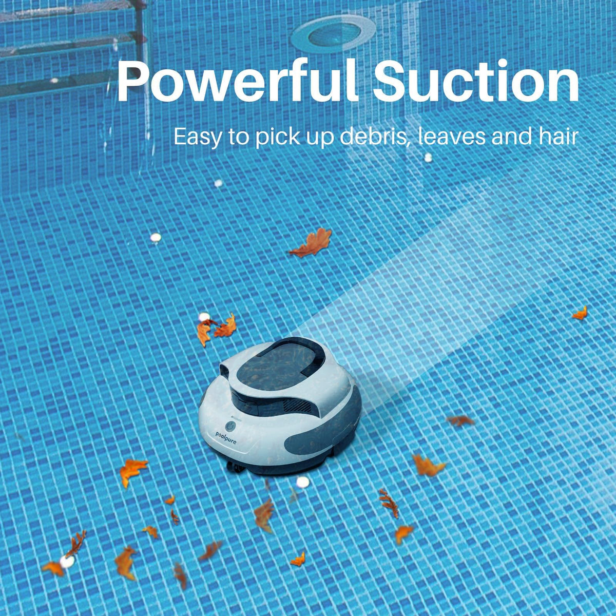 PoolPure IPX8 waterproof design enables safe submersion during cleaning