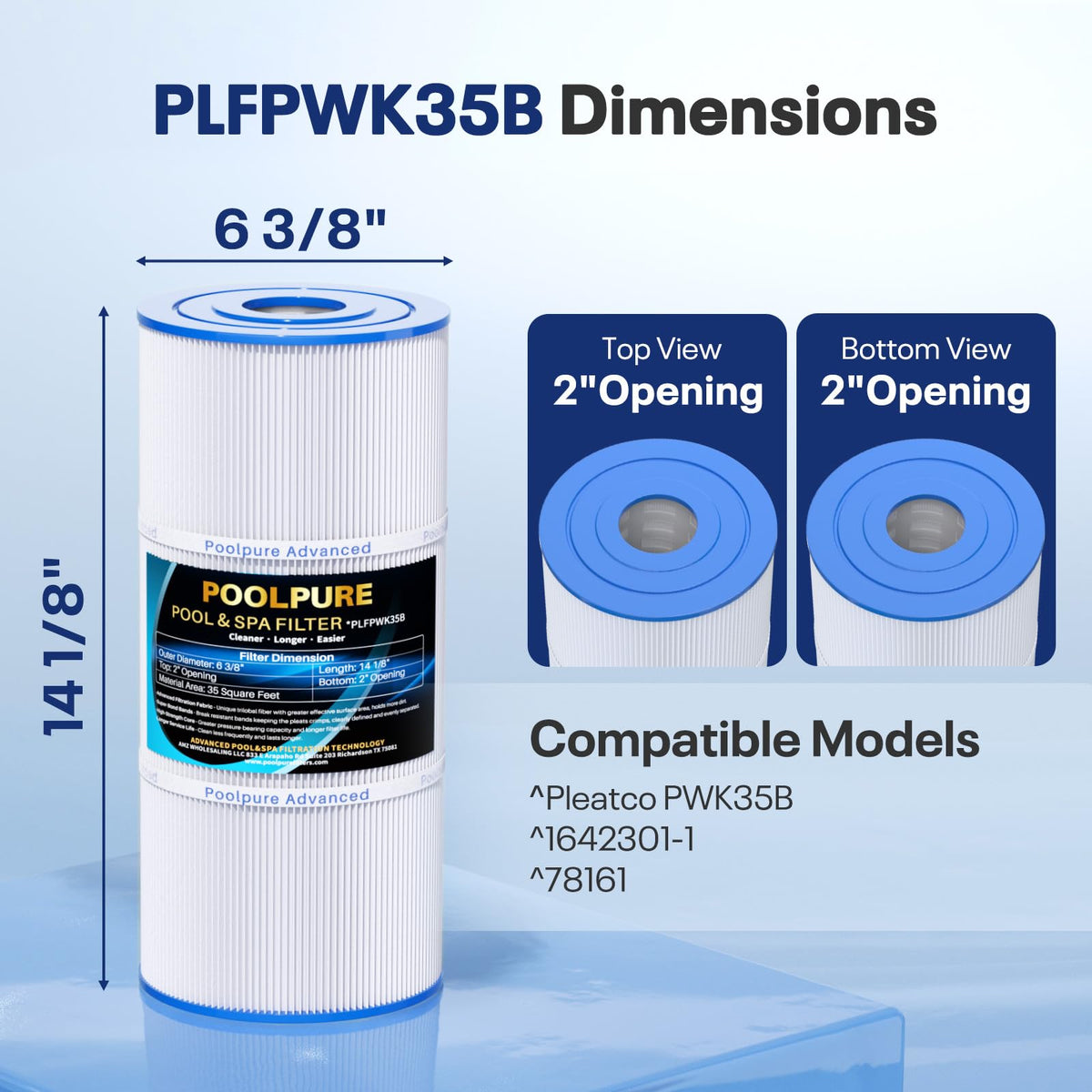 POOLPURE Limelight replacement spa filter suitable for seamless compatibility.