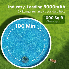 POOLPURE one-touch cleaning button activates automatic cleaning.