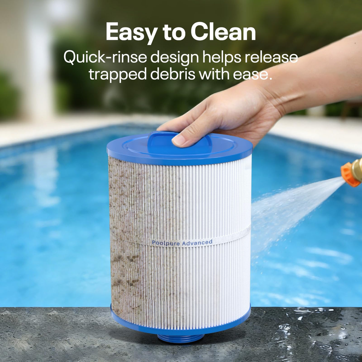 POOLPURE PAS50SV-F2M spa filter in a clean indoor spa setting
